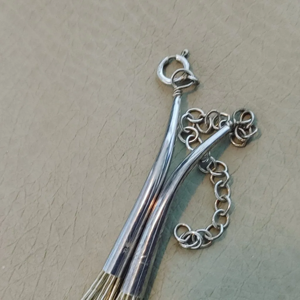 Navajo Necklace 20 Multi Strand Liquid Sterling Silver Vintage Adjustable 22.75g Size L - Image 8