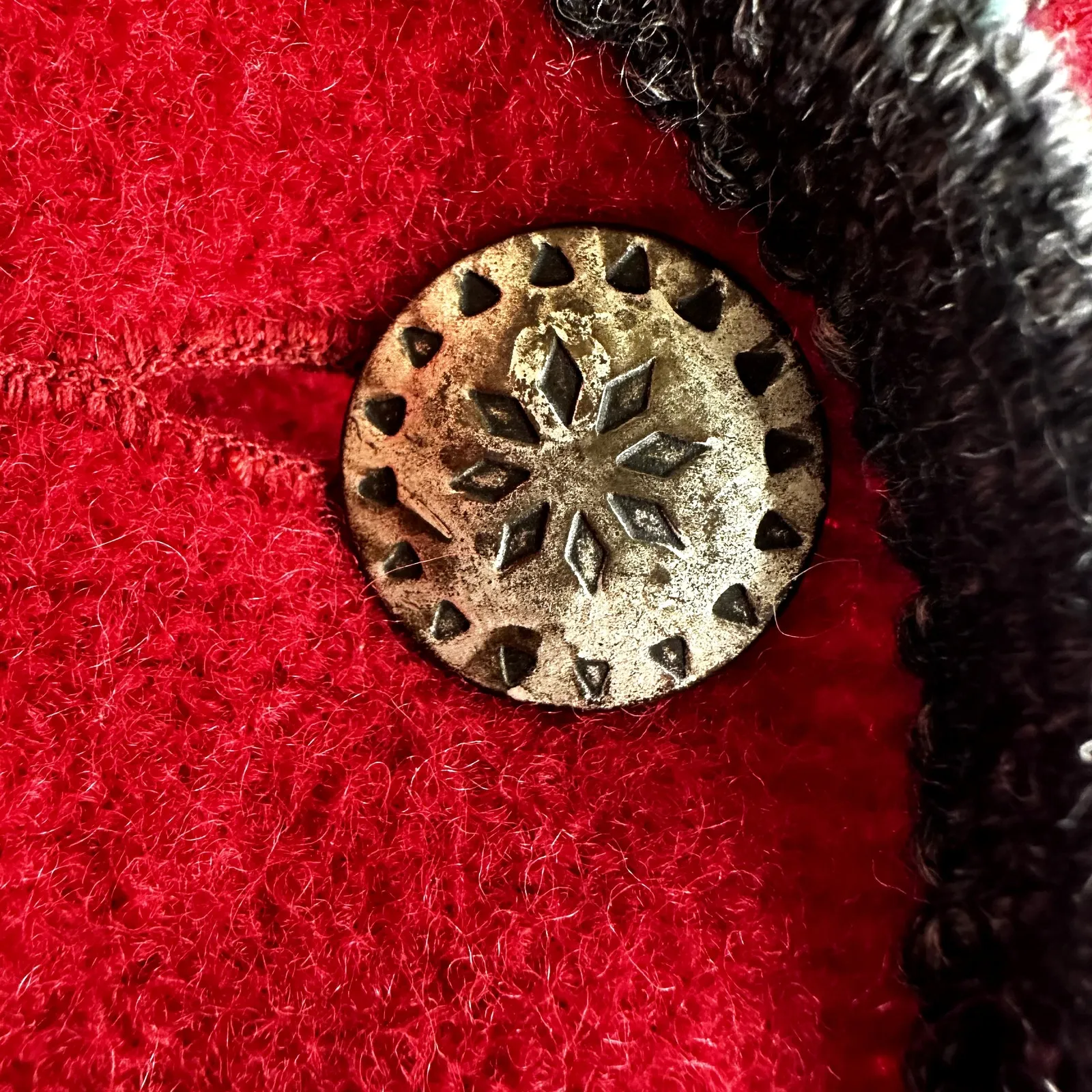 Vintage L.L. Bean Boiled Wool Jacket Coat 70s Austria Pockets Red Black Large - Image 3