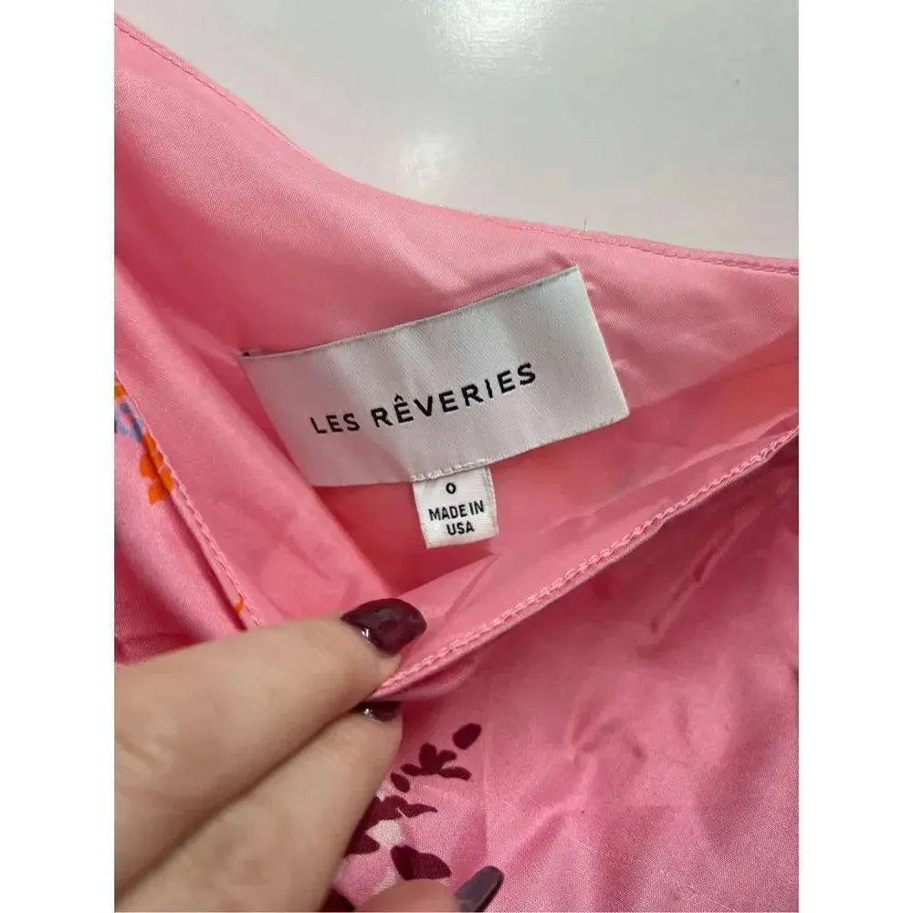 Les Reveries Floral Print One shoulder dress Pink Size 0 - Image 6