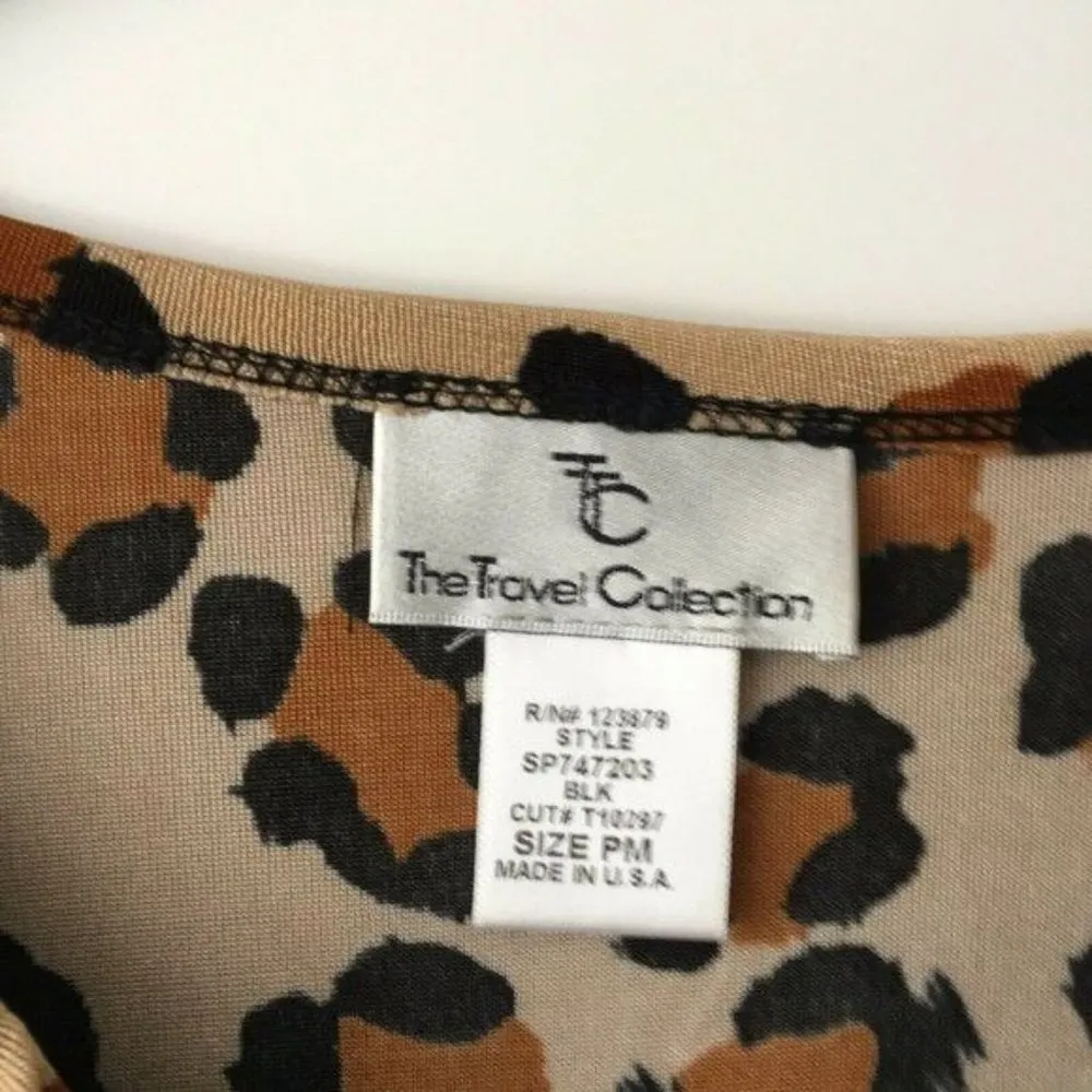 The Travel Collection Animal Print Leopard Long Sleeve Made In USA Classic Brown Size undefined - Image 3