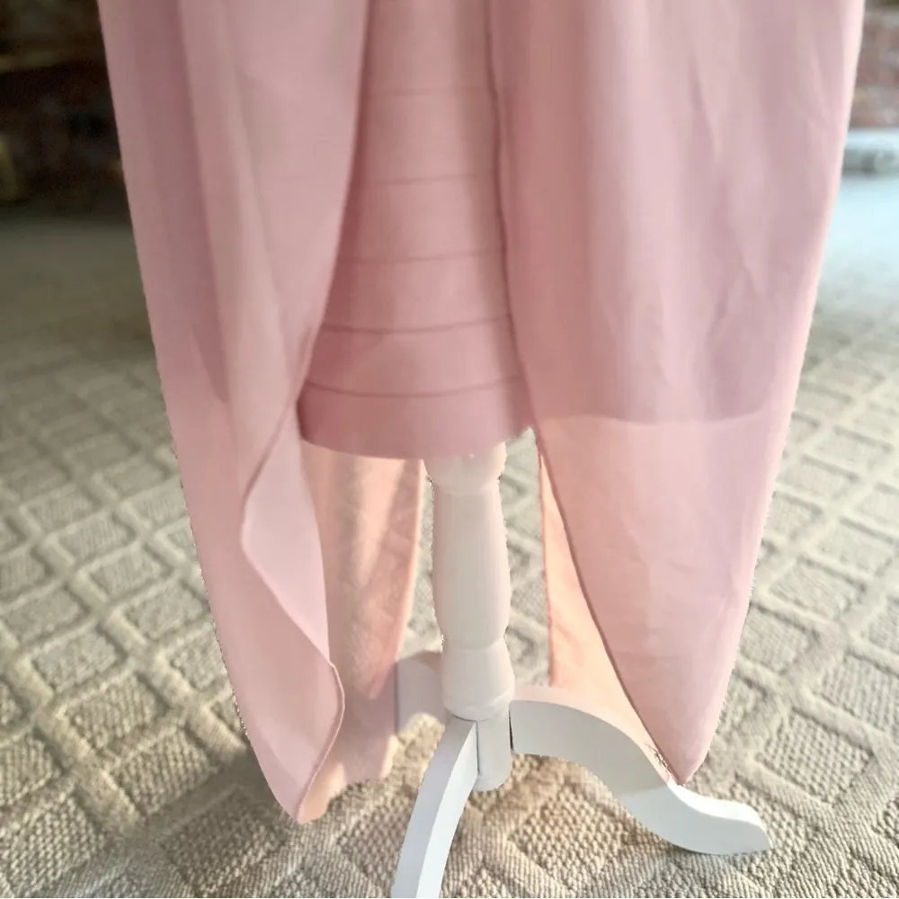 Venus Dress Halter Midi Pink Bandage Pink Chiffon Overlay 18 Cocktail Party Glam - Image 8