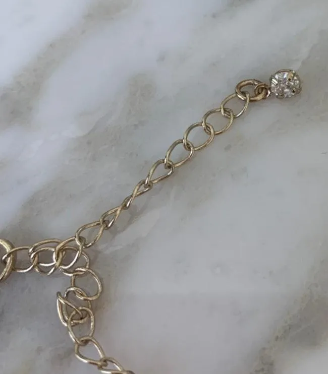 Gold Rhinestone Double Layered Necklace - Image 4