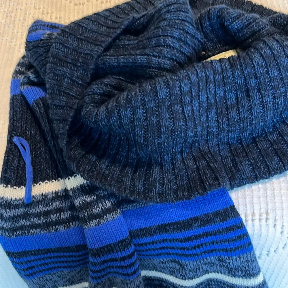 Sweater Dress Cowl Neck Blue Stripe Colorful Womens Small Acrylic - Image 8