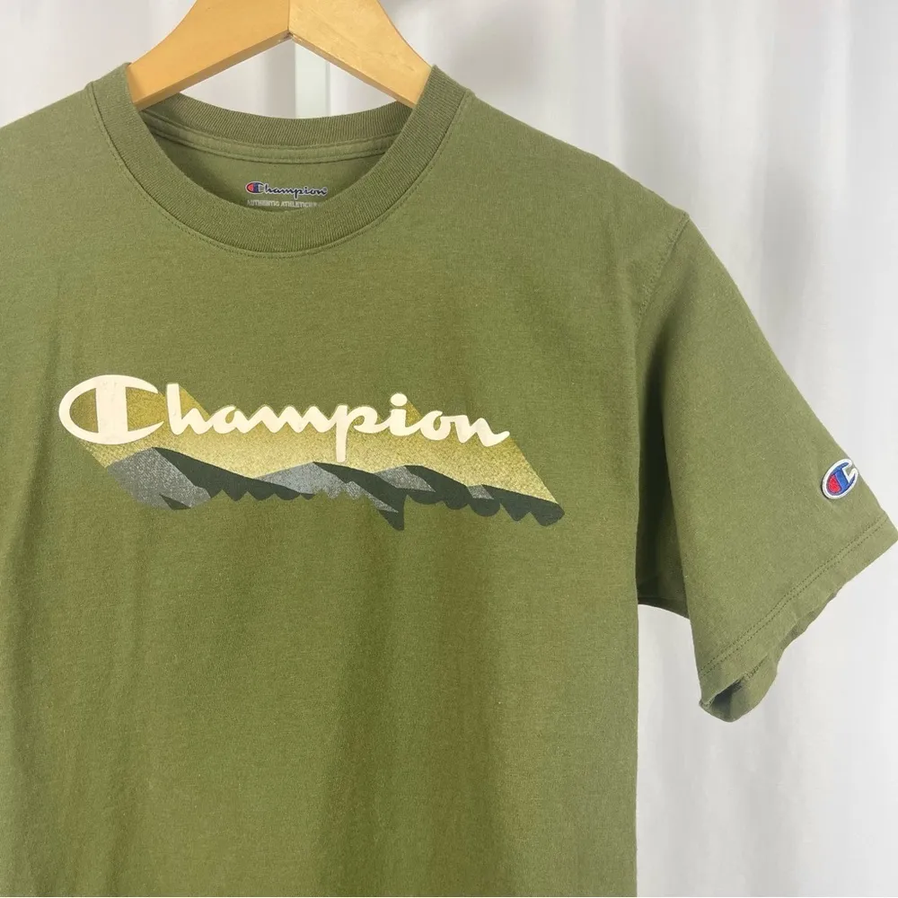 Champion Small Mountain Graphic Tee Shirt Nature Landscape Outdoor Earth Tone - Image 6