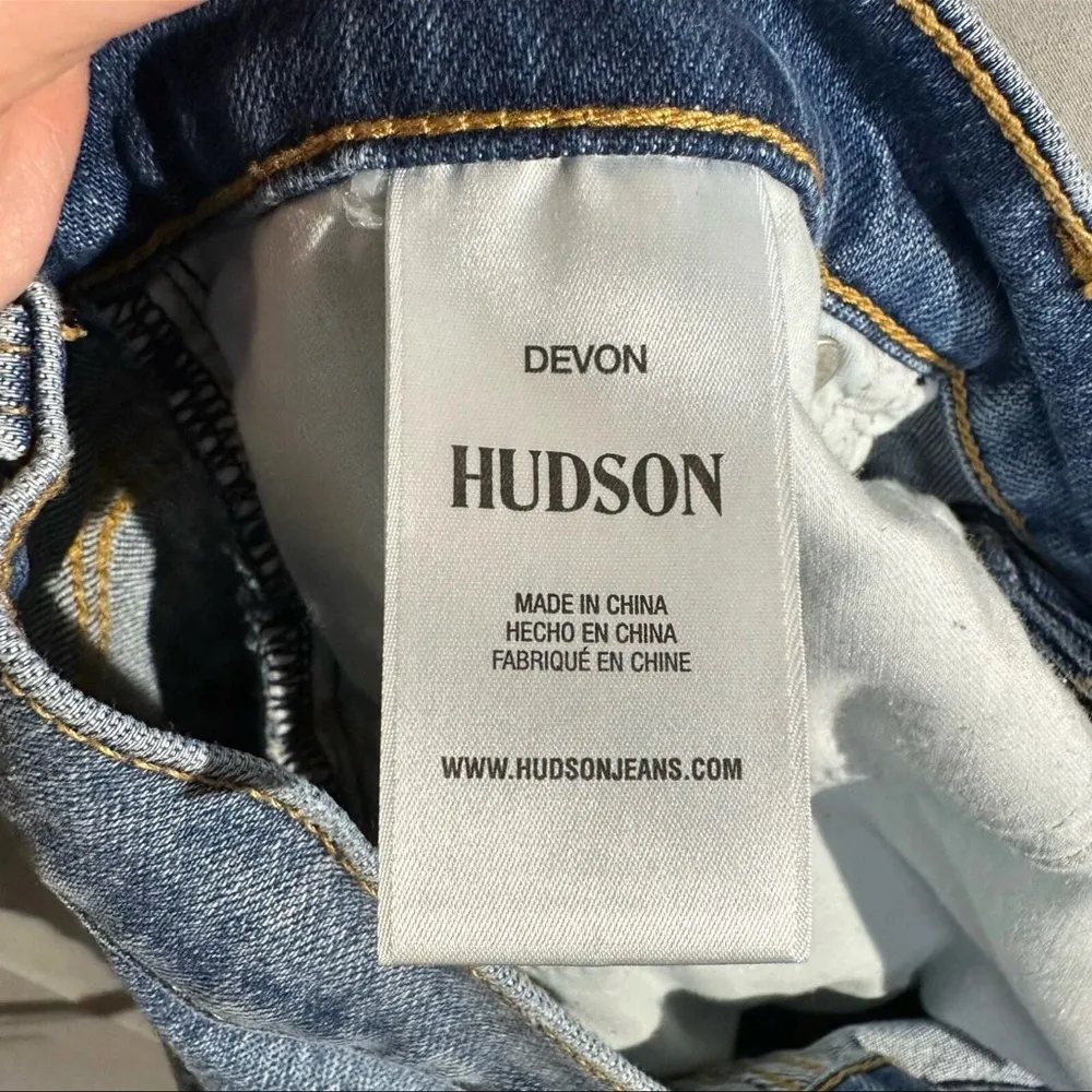 Hudson Jeans Blue Distressed Jean Shorts Devon - Image 4