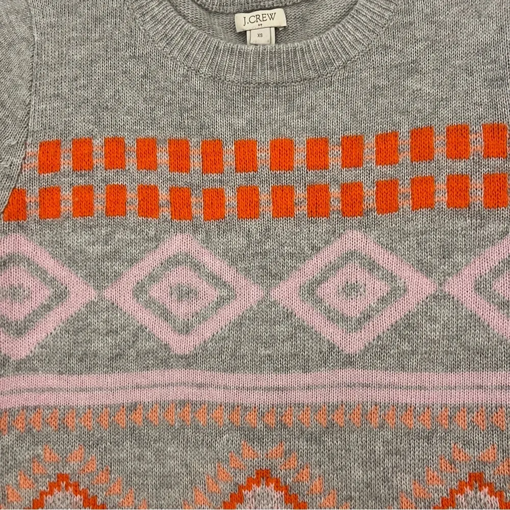 NEW J. Crew Geometric Wool Blend Fair Isle Sweater - Image 3