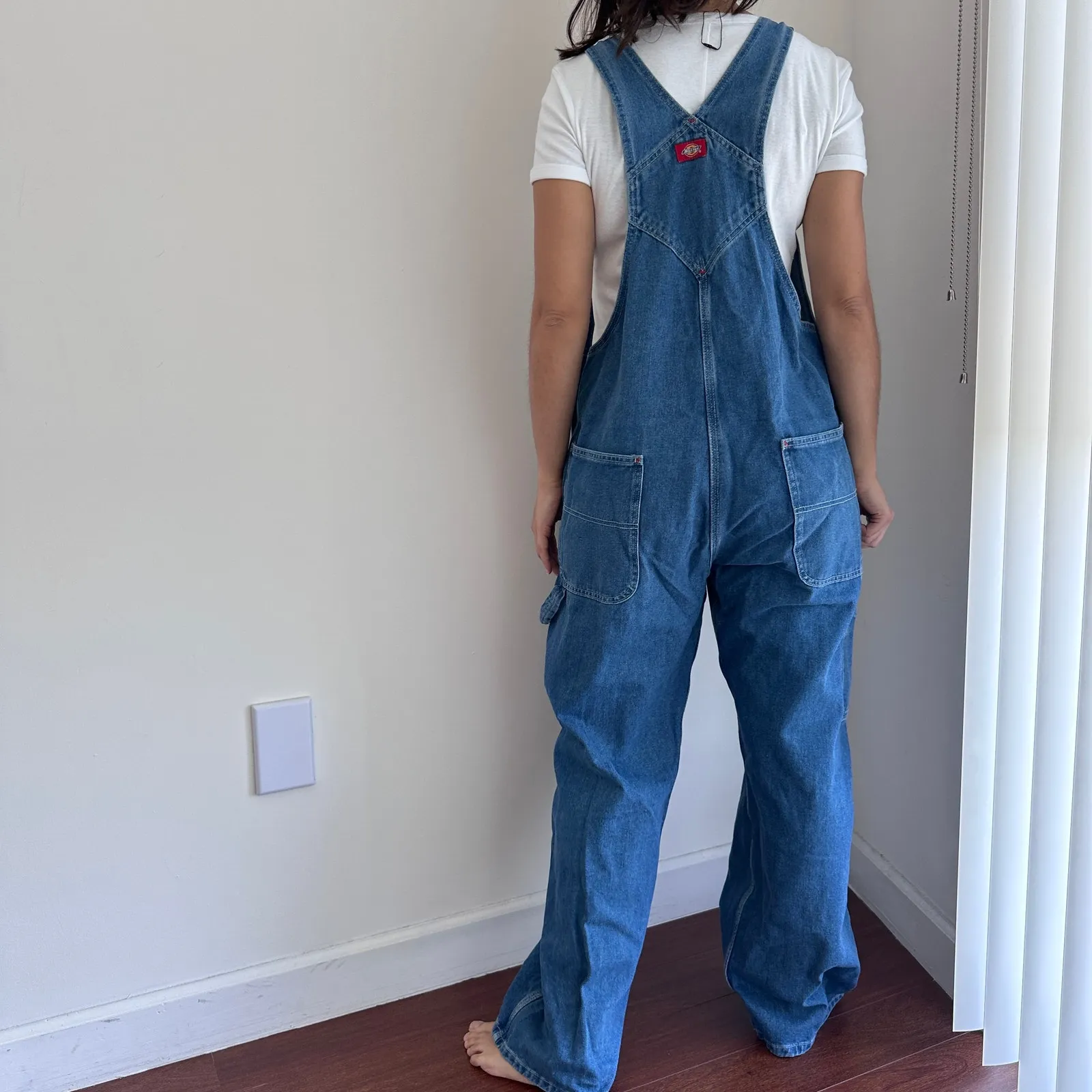 Dickies Denim Overalls 34 x 32 Dungarees Cargo Bib Carpenter Baggy Streetwear Blue - Image 3