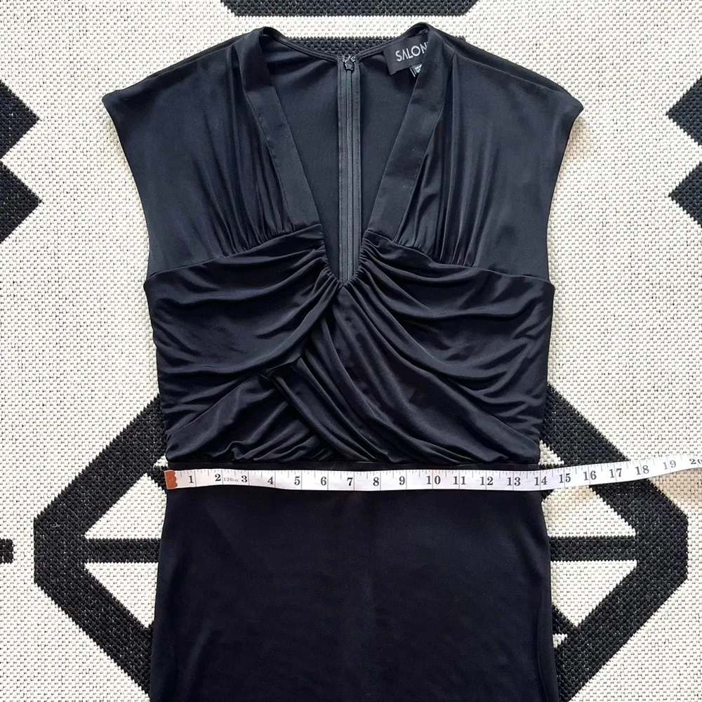 SALONI Black Opal Draped Front Mini Dress Size 10 - Image 4