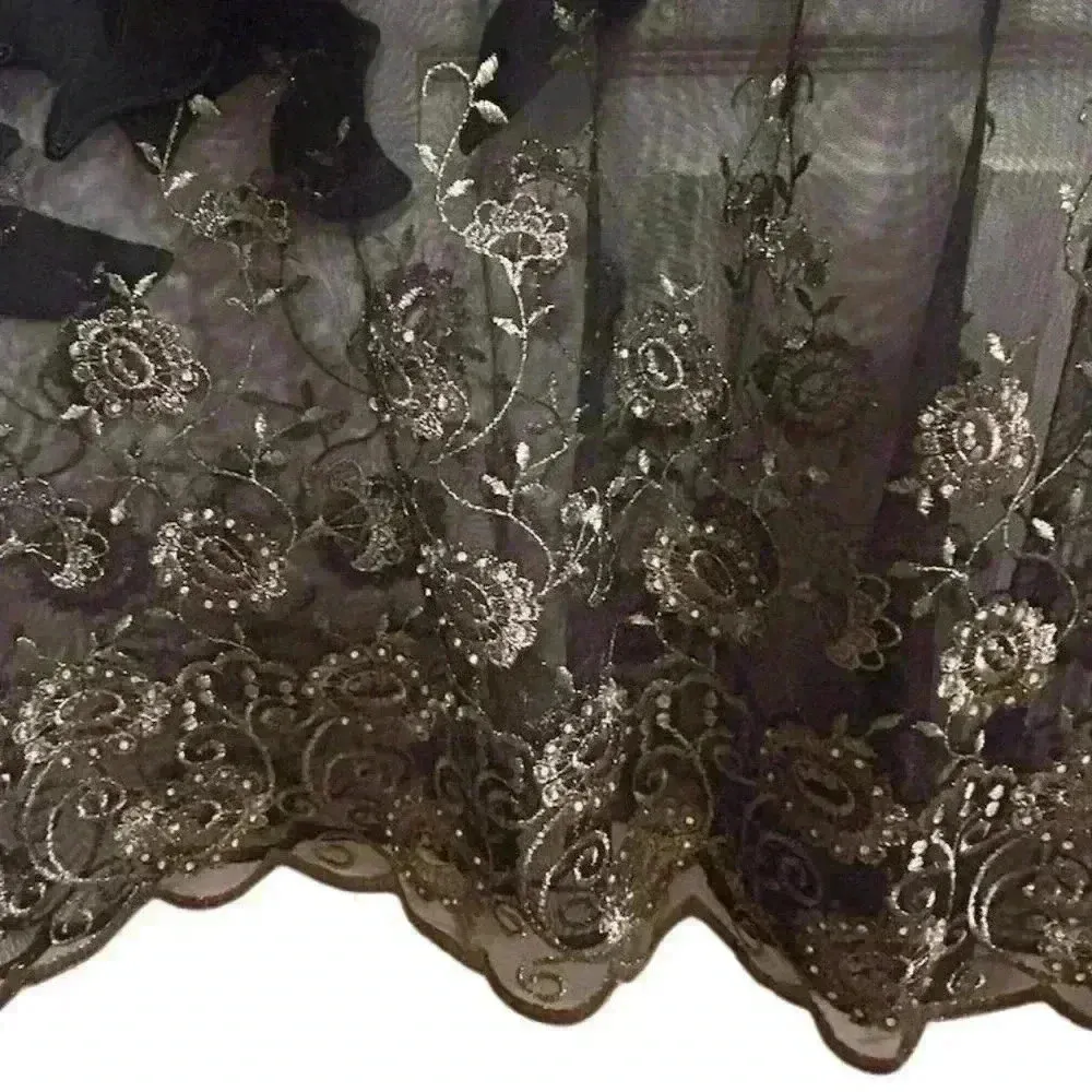 Nicole Bakti for Cache Vintage Black Lace Maxi Dress Women's Size S Formal Long - Image 5