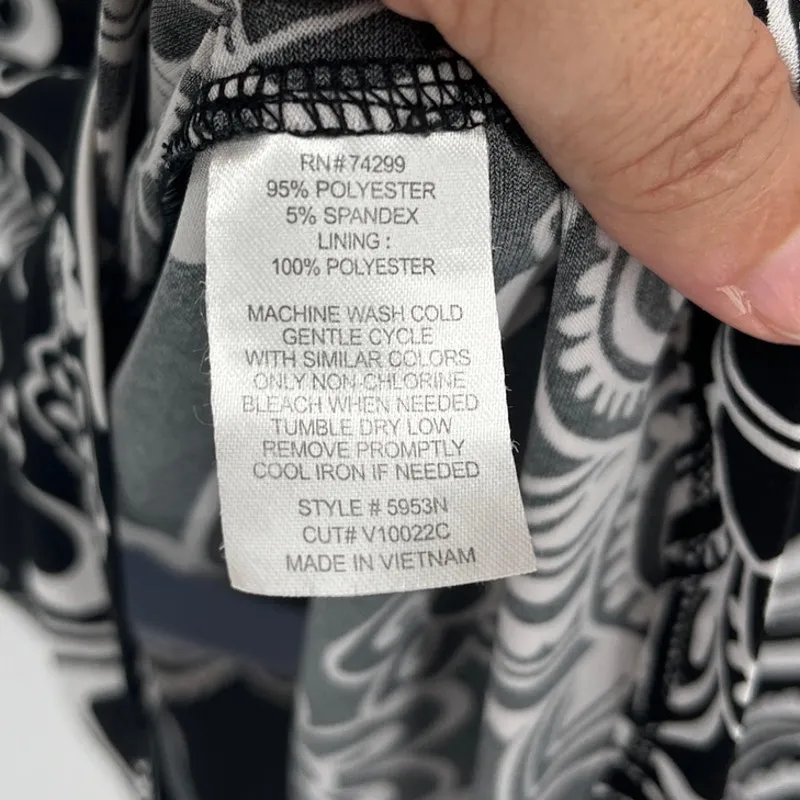 EnFocus Y2K Surplice Babydoll Dress Sz 8 Coastal Retro Boho Resort Monochrome - Image 8