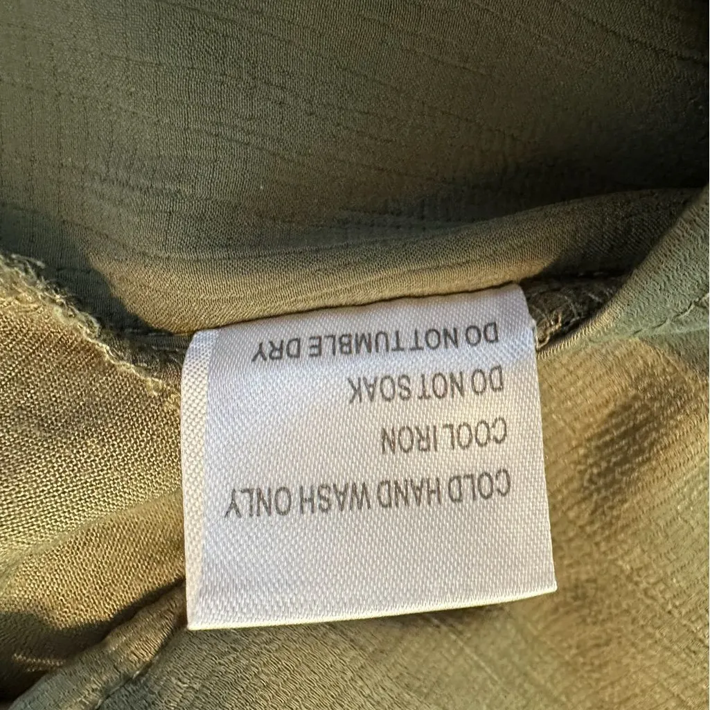 Princess Polly the Tyne Top in Khaki Olive Green Size US 0 Button  V-Neck - Image 8