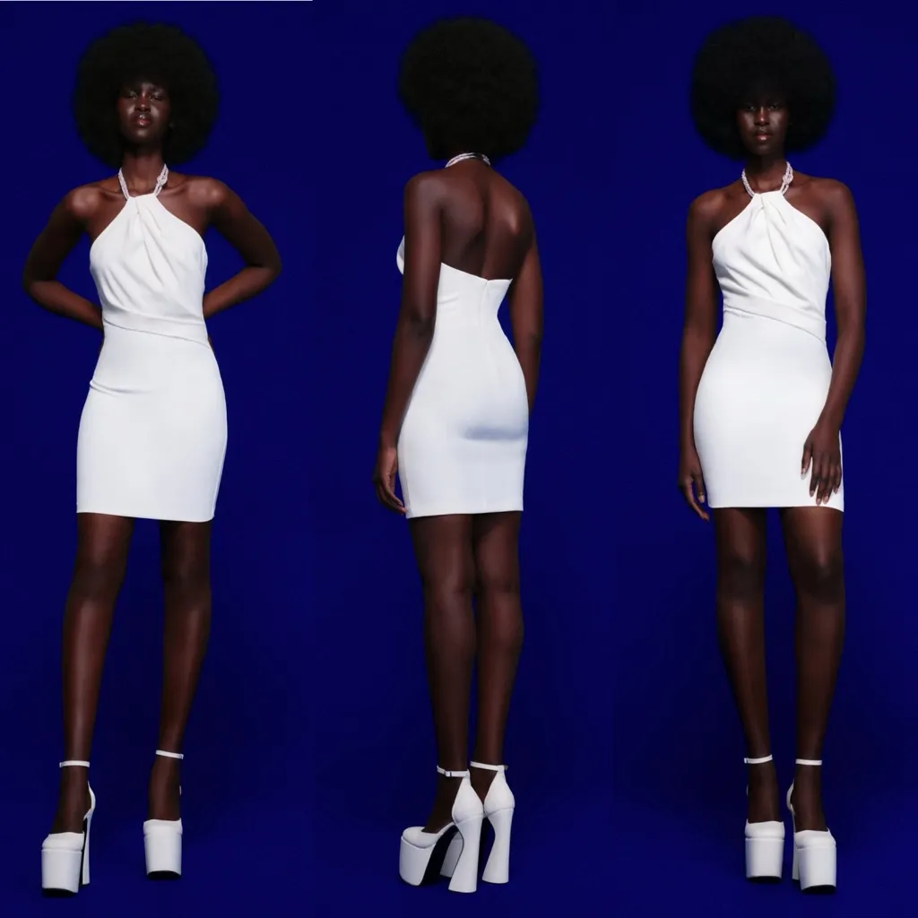 NWT SOLACE LONDON Kami Crystal-Embellished Mini Dress White Size 8 US - Image 13