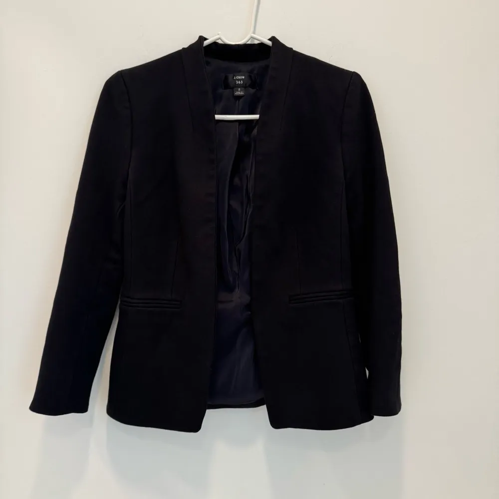 J. CREW 365 Going Out black stretch twill classic essential open front blazer 2 - Image 3
