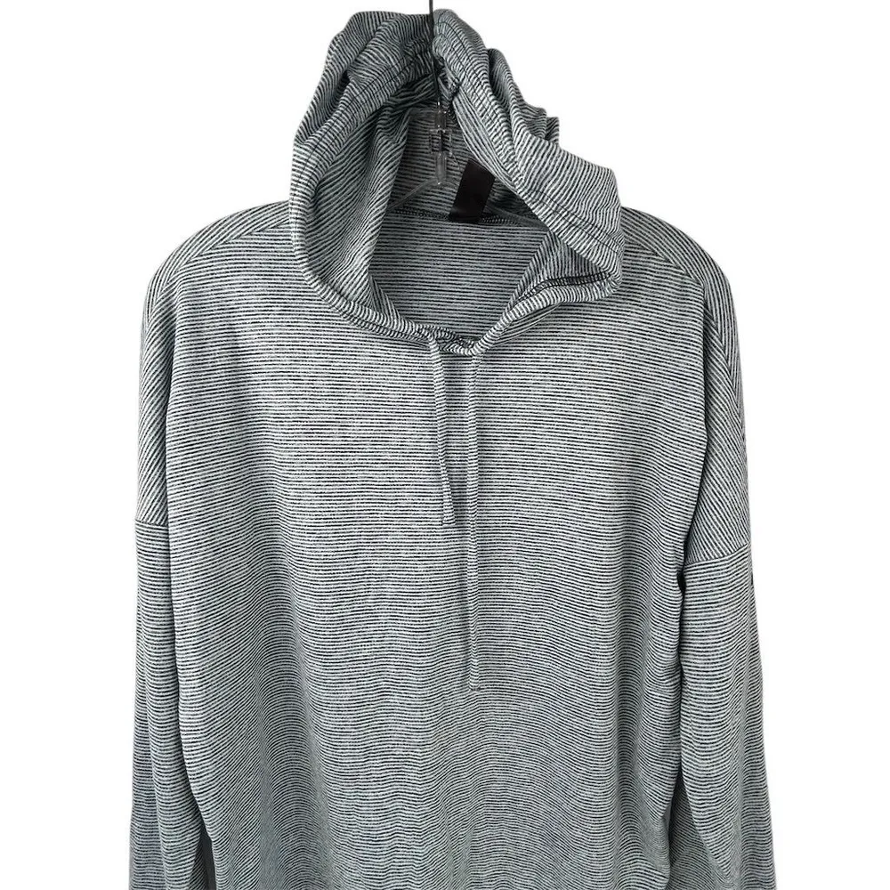 Sketchers Go Walk Pullover Hoodie Blue Gray  Size M Ribbed Athleisure Wear - Image 2