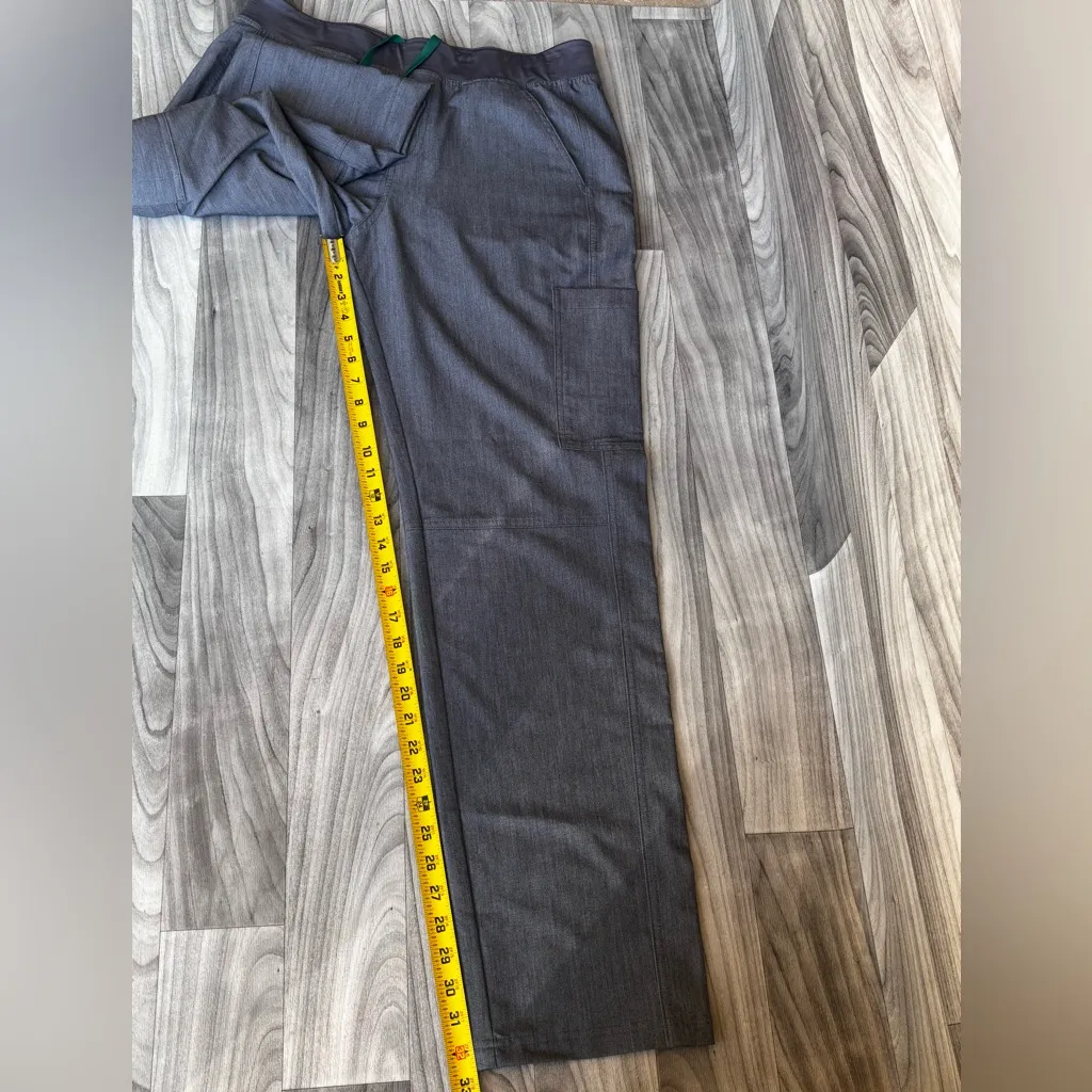 Figs Gray Cargo Pants with Green Accent - Image 7