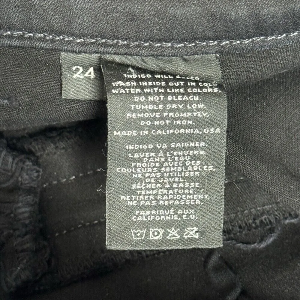 J Brand Jeans Womens 0 24 Black Skinny Leg Zippers Rocker Edgy Grunge Streetwear - Image 8