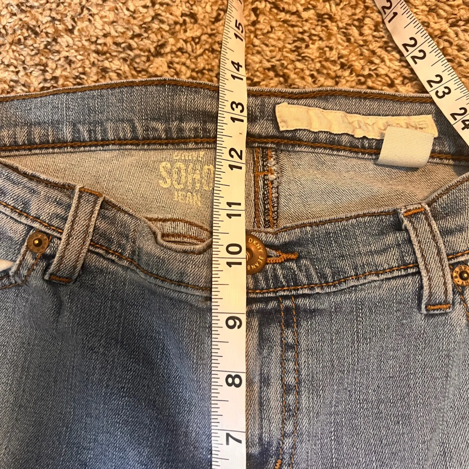 DKNY Soho Flare Leg Jeans Women's Size 16S Blue‎ Denim Casual - Image 5