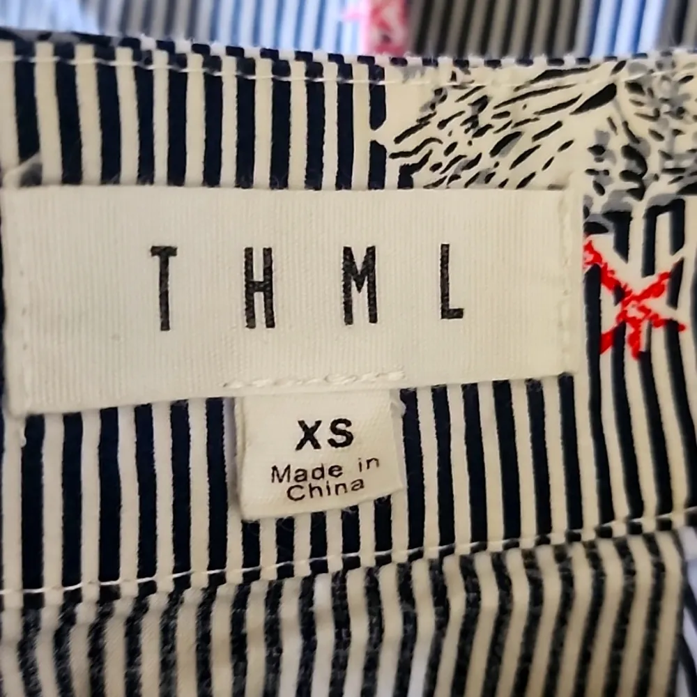 THML Striped Rooster Print Pleated Cotton Skirt - Image 8