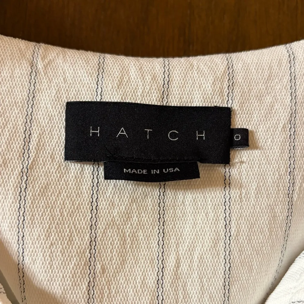 Hatch Maternity Jenna White Striped Midi Dress - Image 4