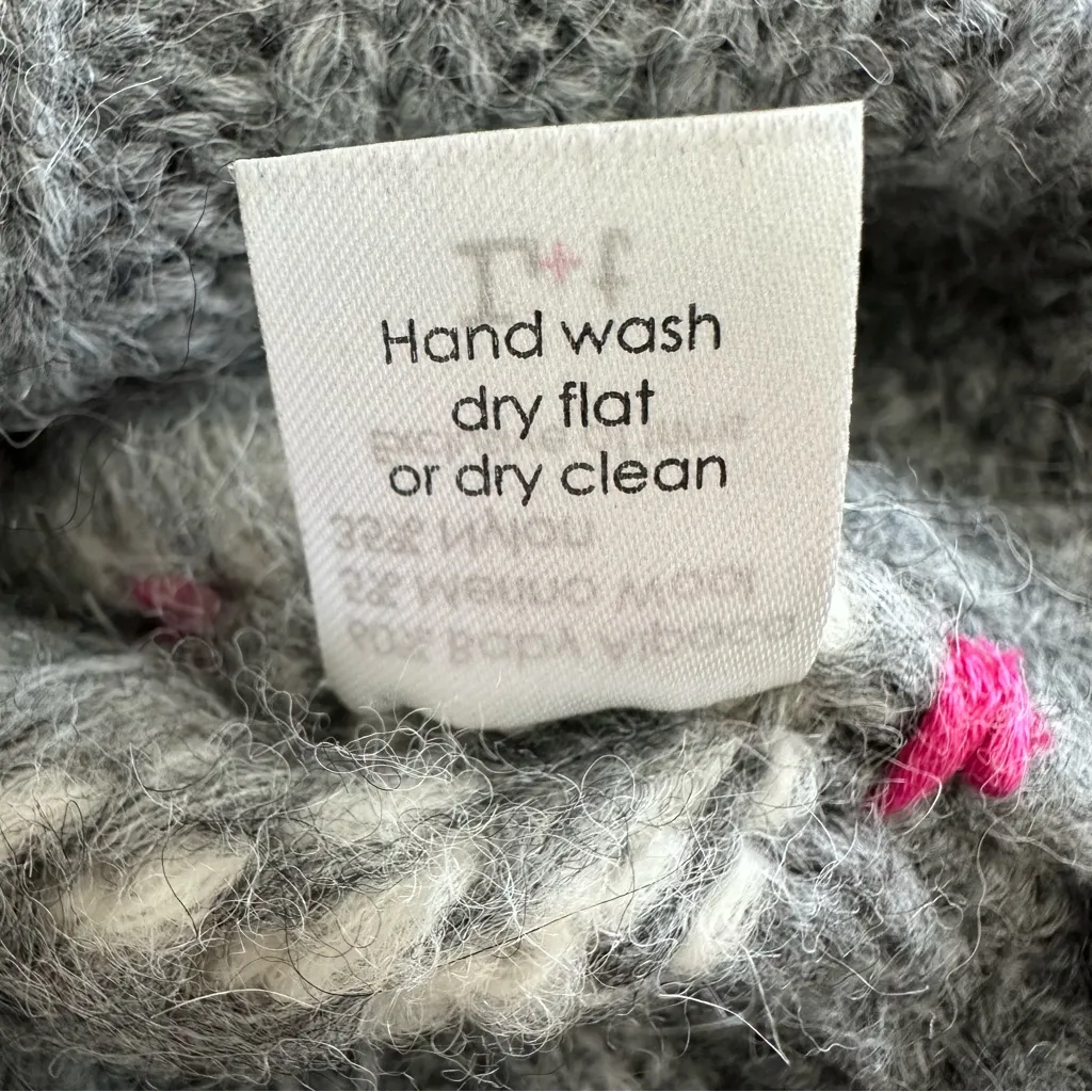 Label + Thread Greta Fairisle Crewneck Ski Sweater Alpaca Wool Peru Size XS Gray - Image 10