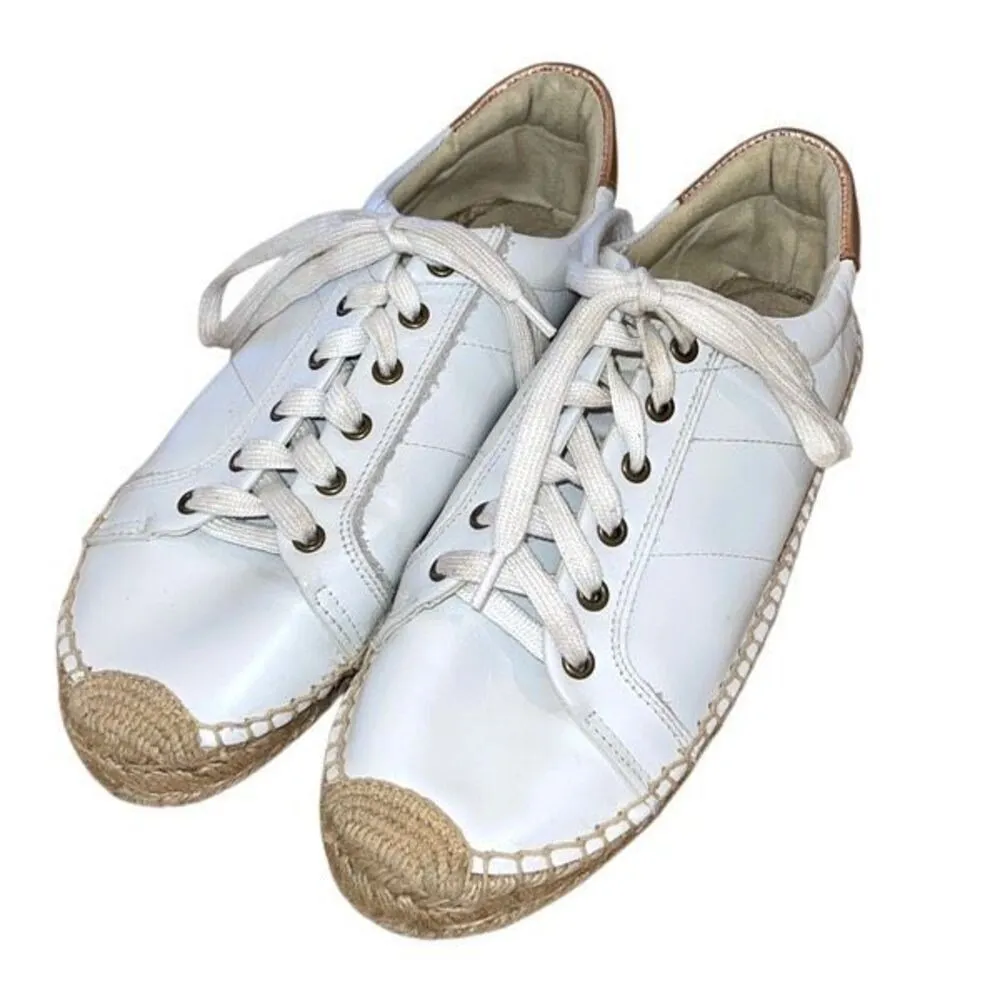 Soludos Espadrille Shoes Sneakers Lace Up White Natural Size 9 - Image 2