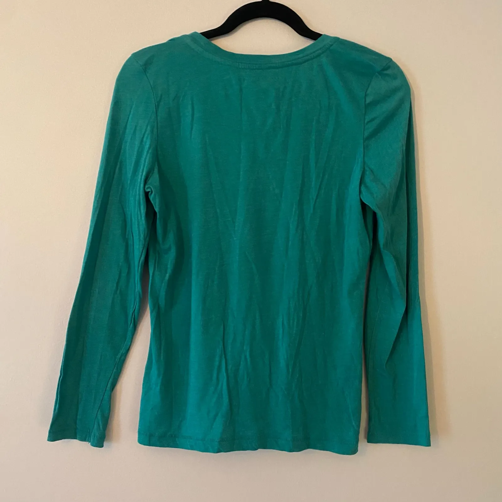 Life Is Good Teal Blue V-neck Long Sleeve Shirt Follow Your Heart Women's Small - Image 6