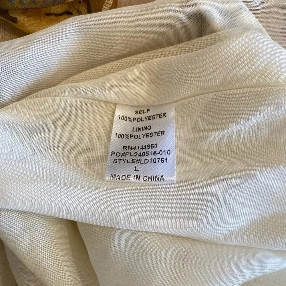 Luxxel Becca Frill Maxi Floral Dress In Butter Yellow & Gold LD10761 - Image 11