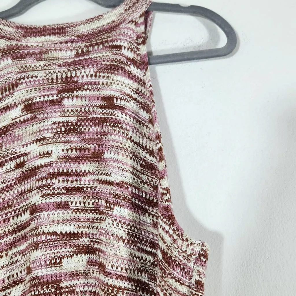 a.n.a Pink and Brown Sleeveless Knit Top Size XL NWOT Pink Halter Knit Top - Image 6