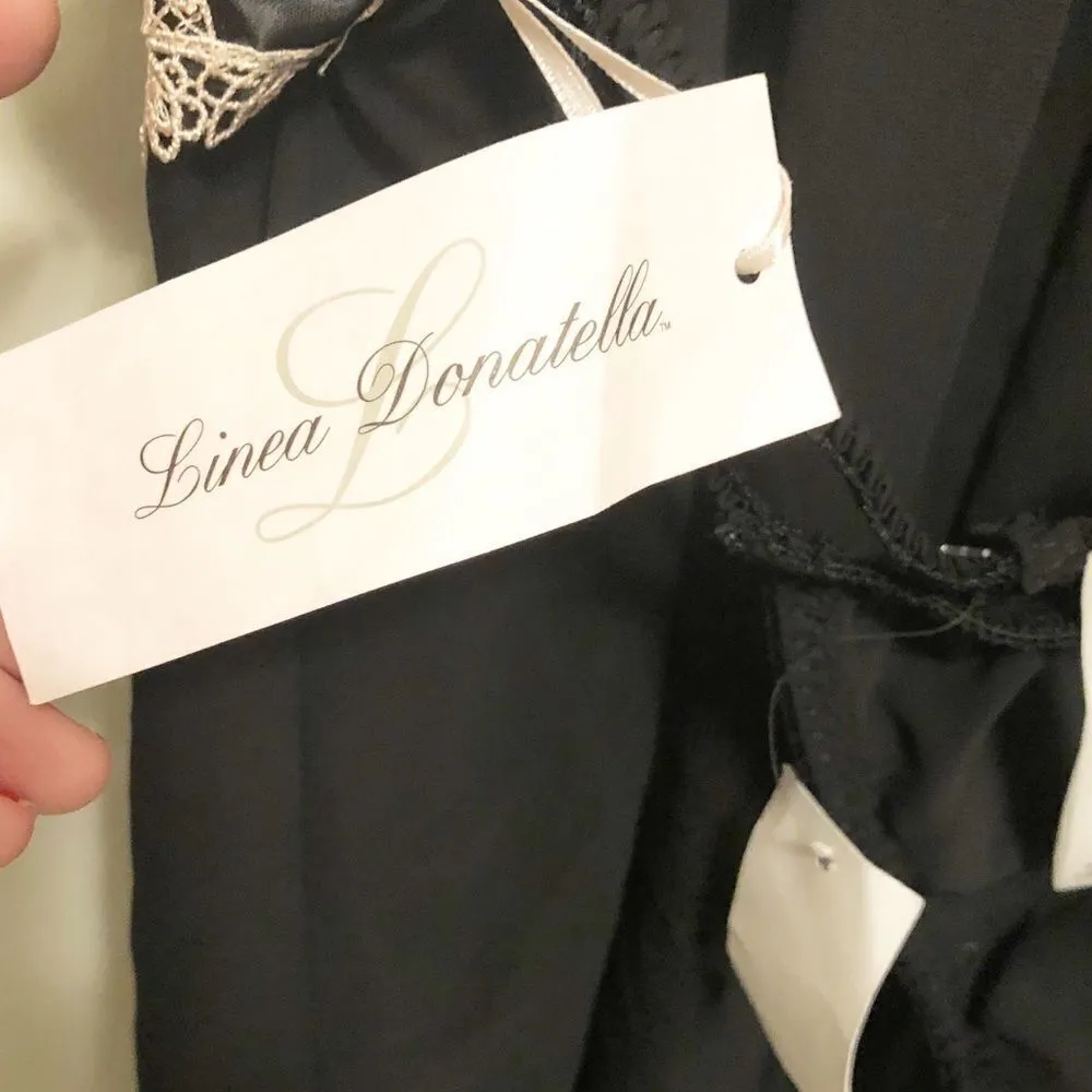 Linea Donatella Lingerie Set Black Chiffon Size Sm - Image 6