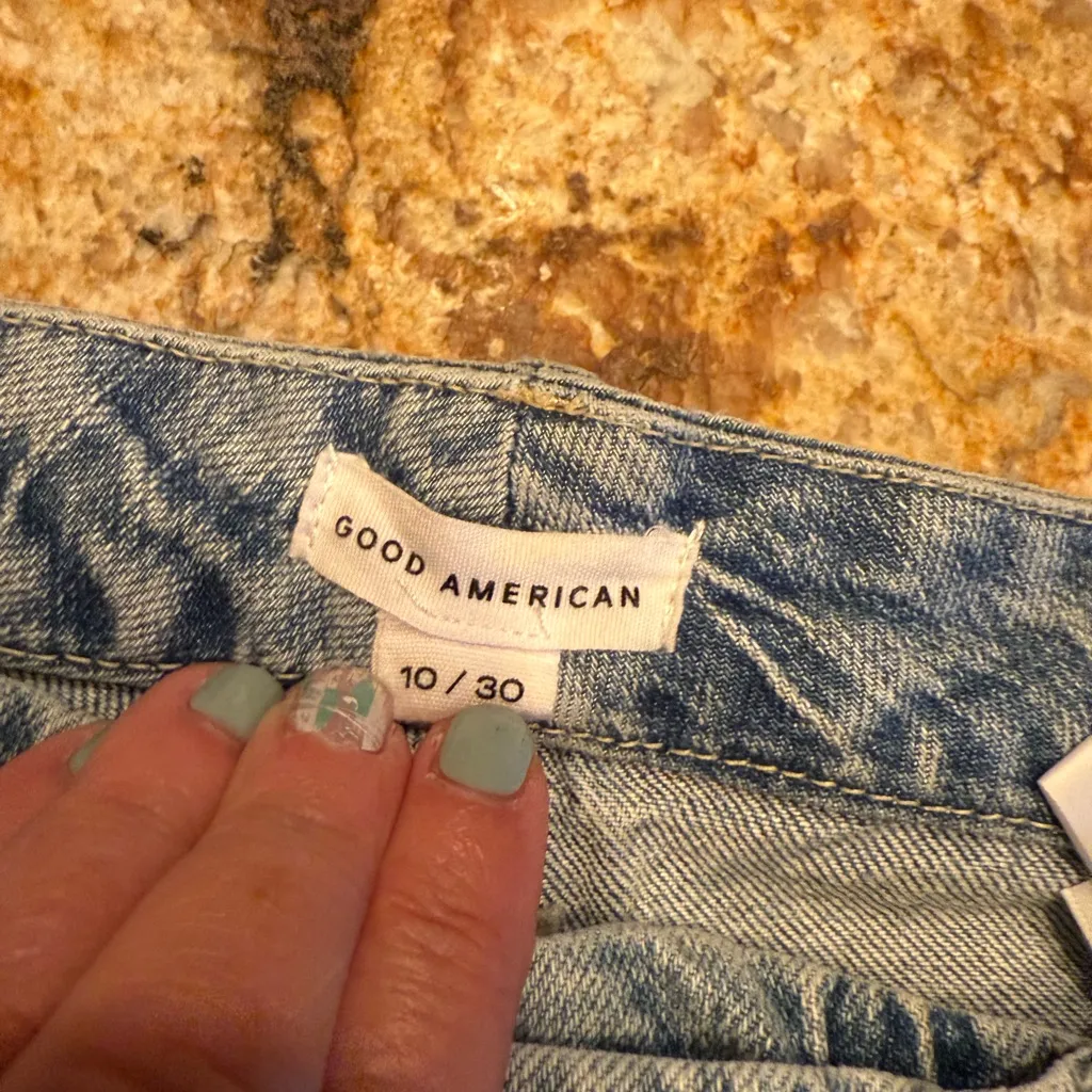 GOOD AMERICAN Women Blue Distressed Curve Skinny High Waist Jeans 10/30 - Image 4