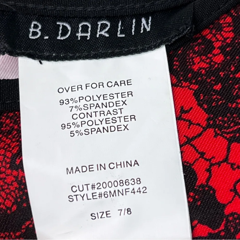 B. Darlin Size 7/8 Red Black Halter Racerback Sleeveless Dress w/Back Zipper - Image 7