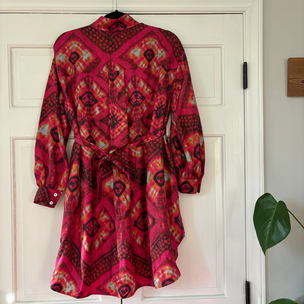 Ulla Johnson Jude Dress Wild Rose Printed Abstract Silk Shirtdress Button Size 0 - Image 12