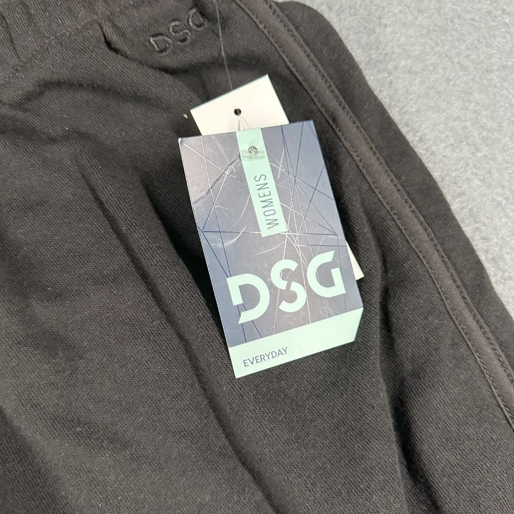 DSG Womens 3X Pure Black High Rise Fleece Shorts Pull On Dolphin Hem NWT - Image 5