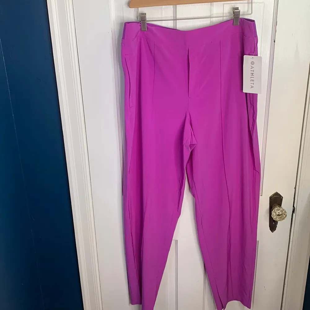 ATHLETA Brooklyn Heights Vienna Slim Pant Petite Jazzy Purple 882642 W-410 Sz 14 - Image 4