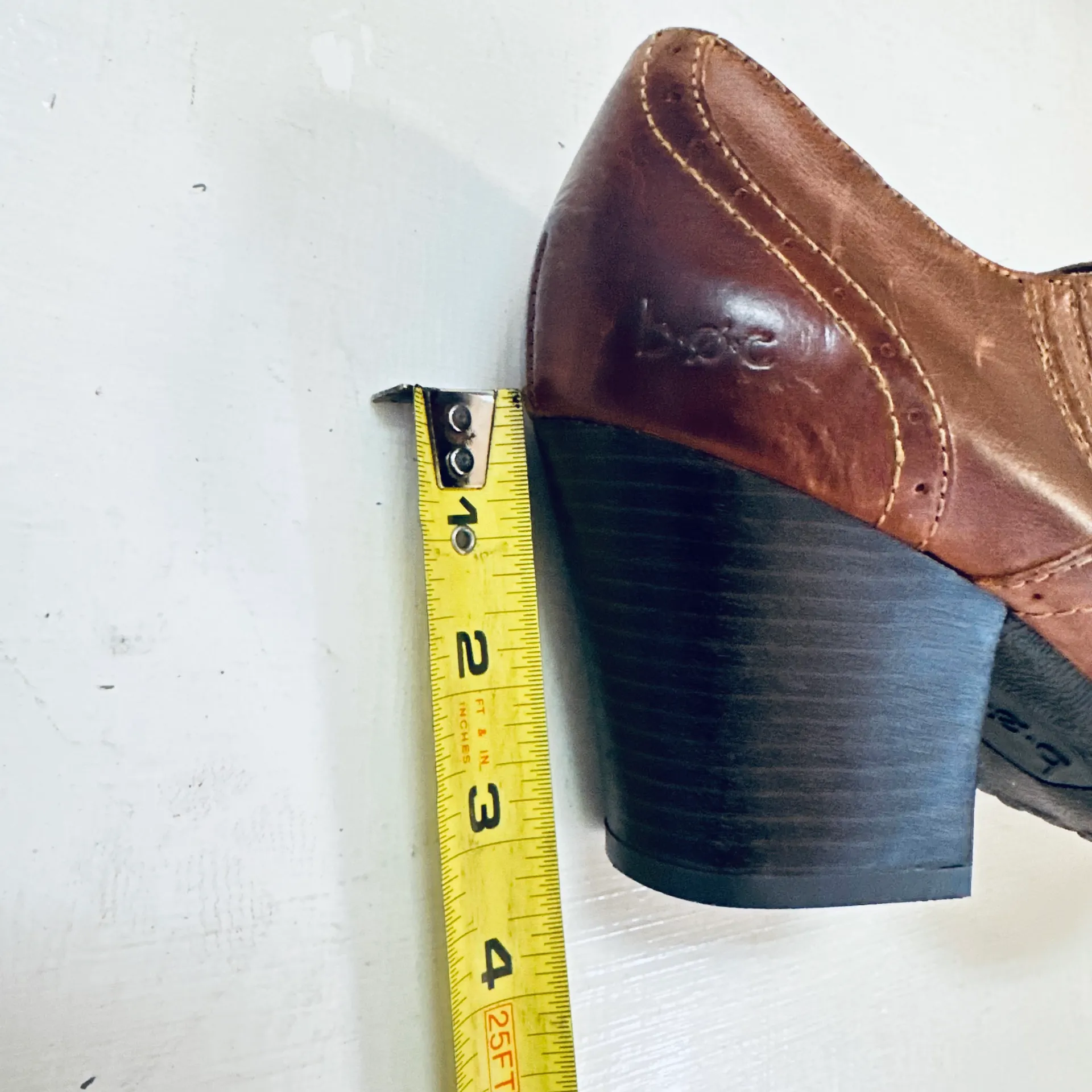 Distressed leather Block Heel Ankle Boots Size 8 in Brown - Image 4