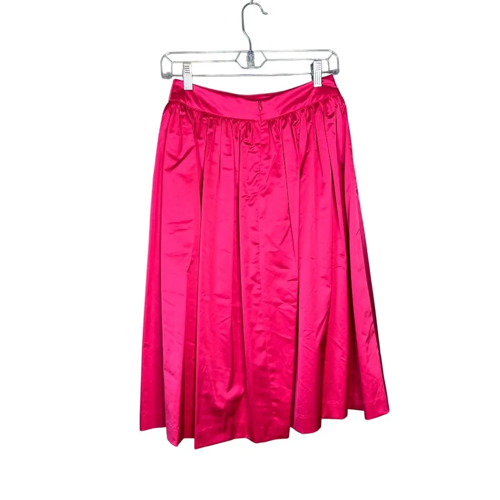 Trina Turk Swank Skirt Size 0 Pleated Midi Bright‎ Pink A-Line Full Lined NWT - Image 6