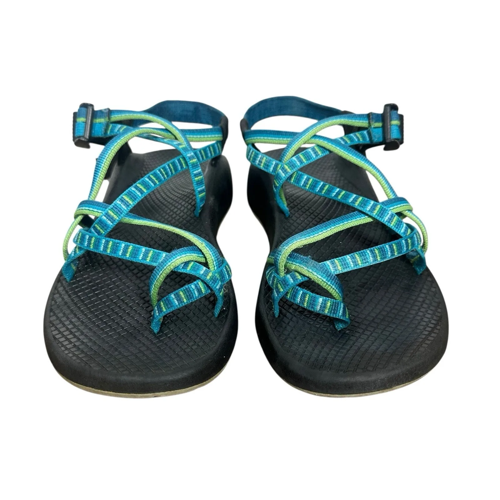 Chaco ZX/2 Classic Womens Size 7 Double Strap Toe Loop Blue Green Sport Sandals - Image 3