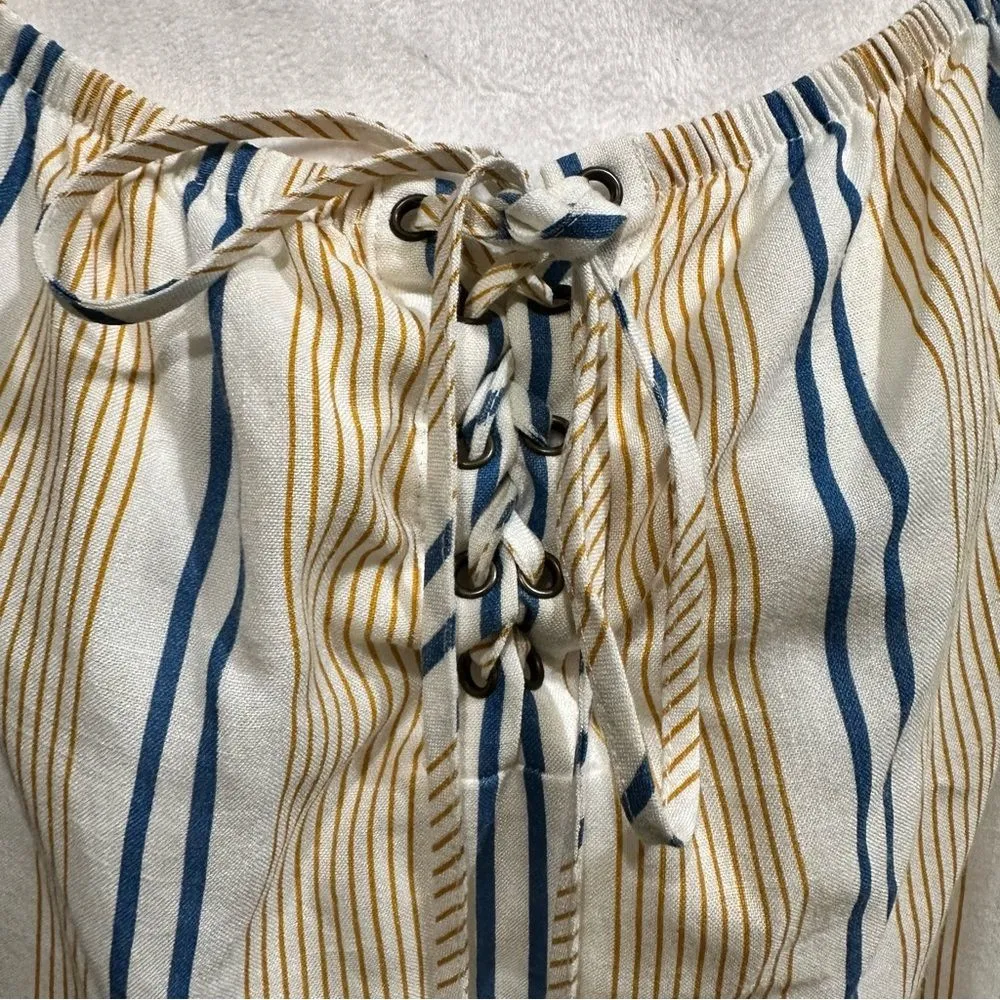 J.O.A | Los Angeles Striped Off The Shoulder Dress Size M - Image 3