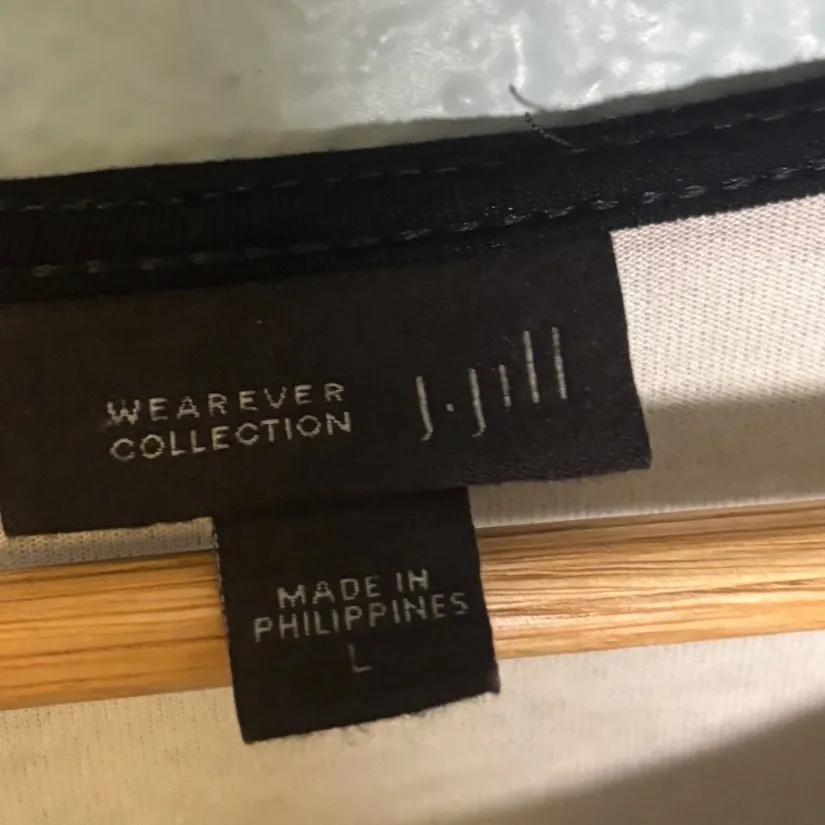 J Jill's Split Layered Black White Long Sleeve Midi Dress Size Large - Image 3