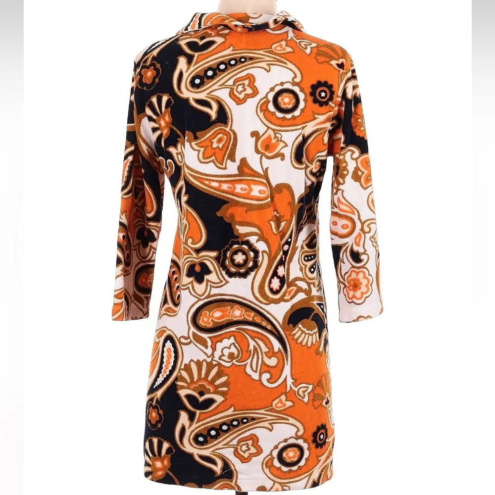 Vintage J. Crew Terrycloth Floral Paisley Swim Beach Pool Coverup Size Small S - Image 3