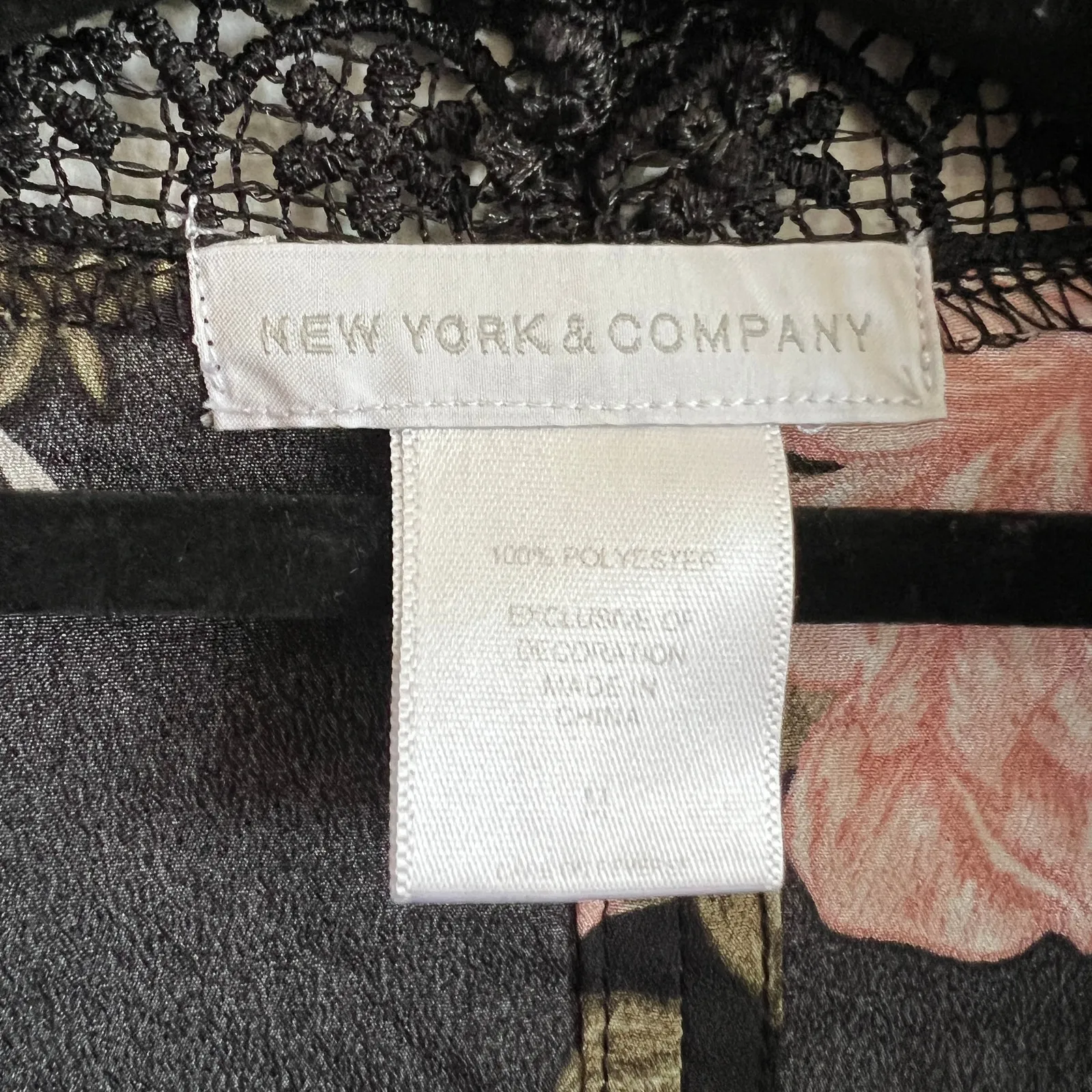 Vintage Lace Floral Kimono‎ Robe Boho Cottagecore Romantic Festival Medium Black - Image 4