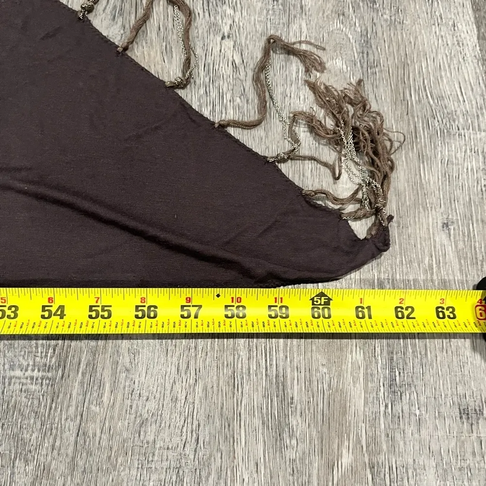 Chan Lu Elegant Gray silver chain Fringed Scarf - Image 11