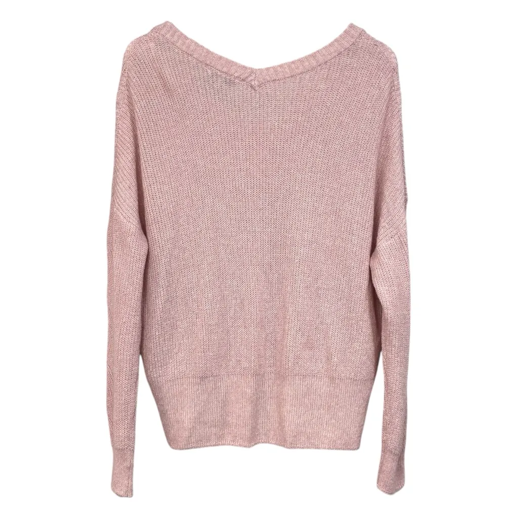 Soft Pink Knit V Neck Sweater Long Sleeve Size XL NWT Womens - Image 9