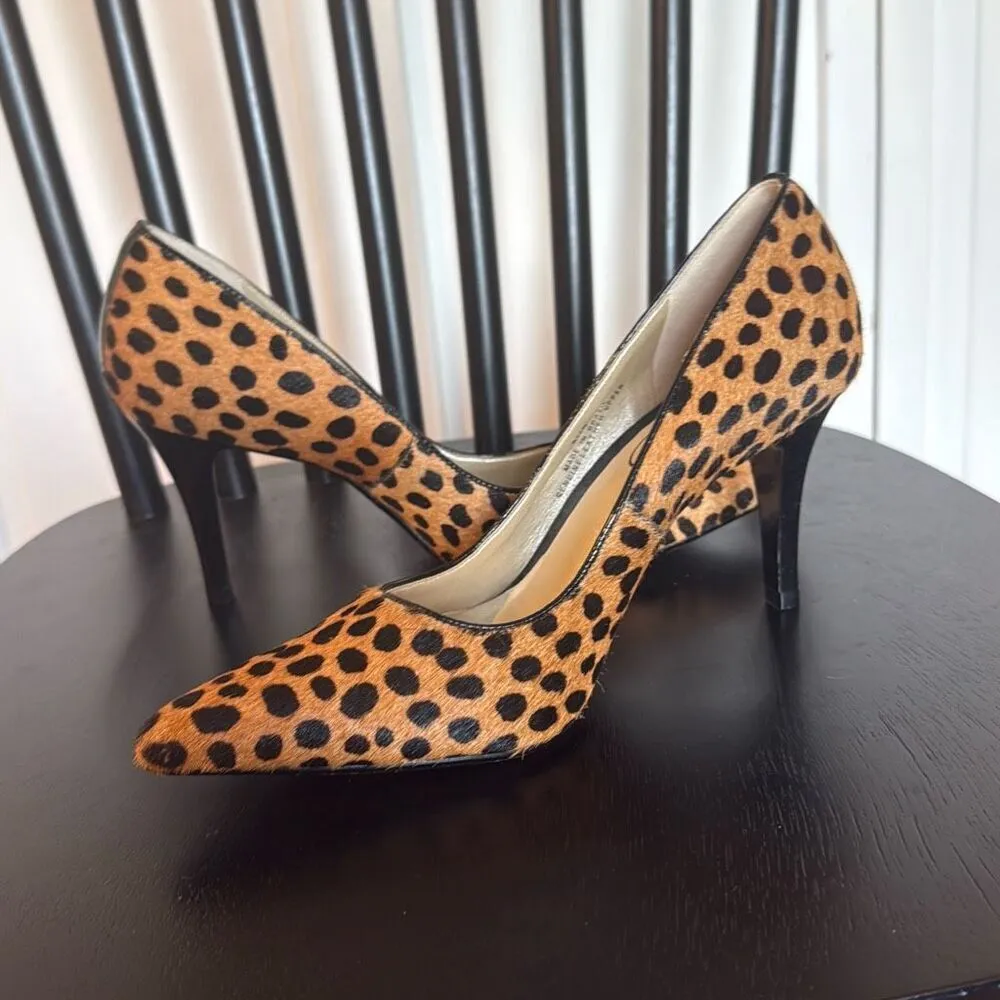 Talbots vintage leopard calf hair leather stiletto pumps 6.5 - Image 11