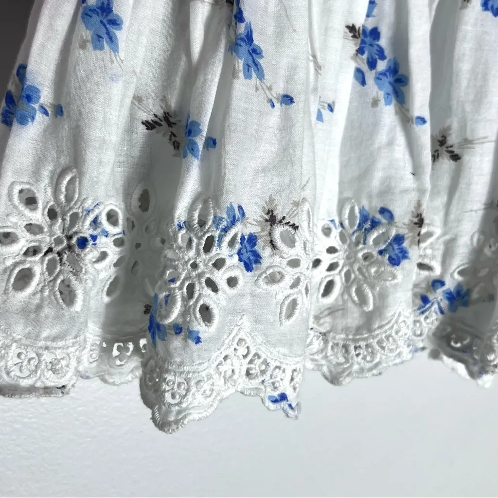 Loveshackfancy Becca Skirt in Brilliant Floral Blue Sz XS - Image 4