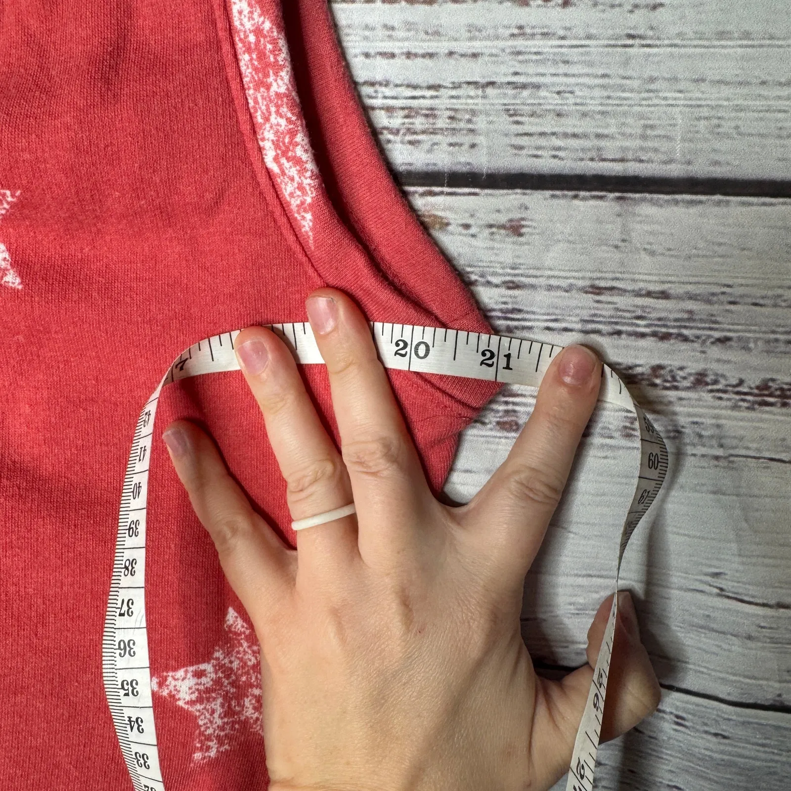 Lou & Grey Star Print Drawstring Romper Red Sleeveless V-Neck Size M - Image 6