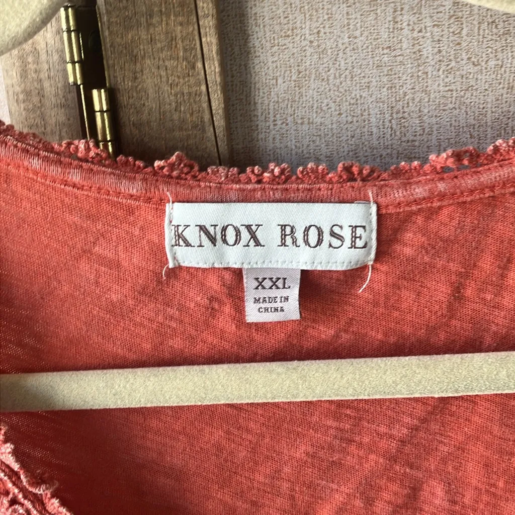 FINAL MARKDOWN Knox Rose Women's Sleeveless Lace accented Top xxl - Image 3