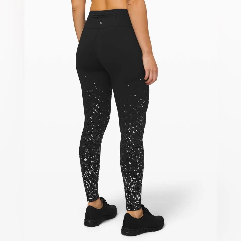 Rare Lululemon Wunder Under Speckle Shine Leggings Black Deep Coal Sz 6 28” 2019 - Image 2