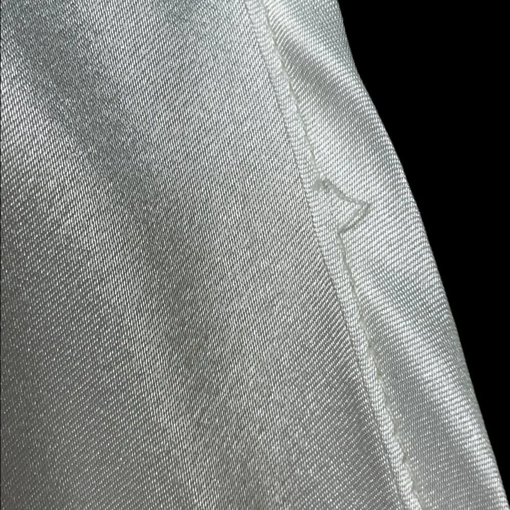 𝅺VINTAGE White Short Satin Robe Mesh Panel Inner Most Medium - Image 4