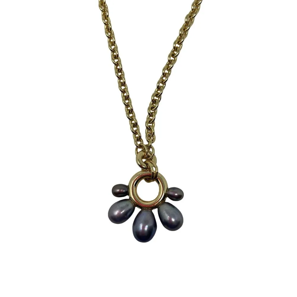 Mignonne Gavigan Margot Black Pearl Necklace in gold plated chain - Image 2